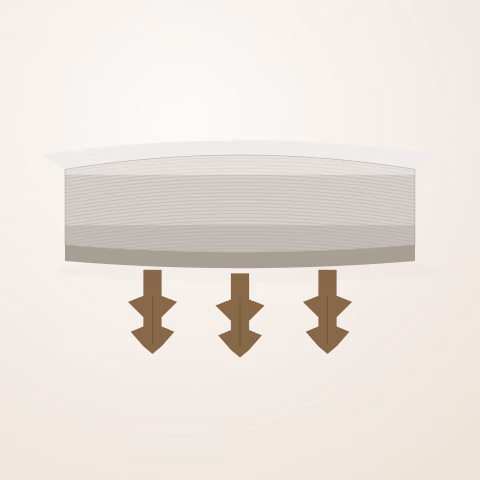 Moldura impresa en 3D vista con los tres clips a la vista